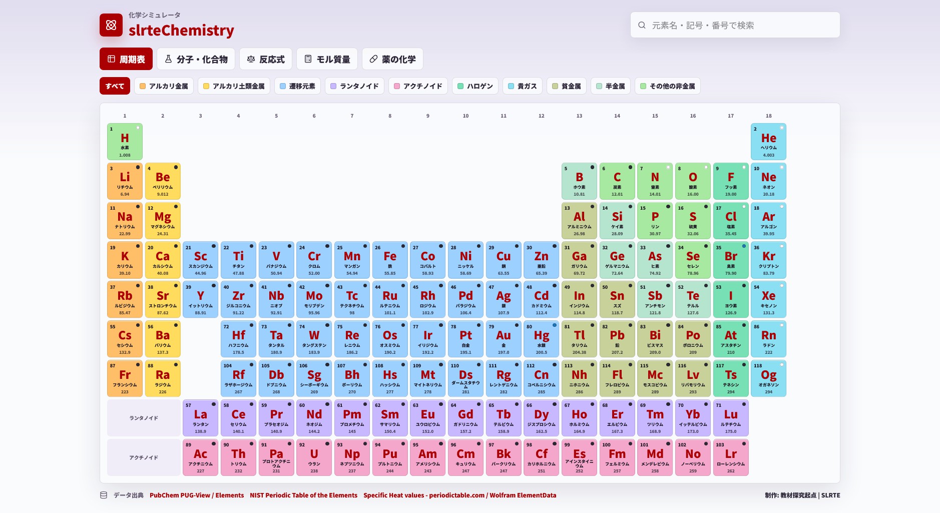 slrteChemistryの画面